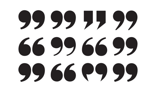 Collection of black and white quotation marks Vector