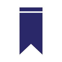 Dark blue banner icon on white background