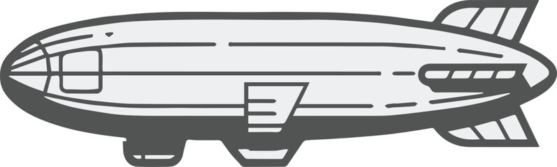 airship blimp outline for infographic map and travel concept © AIcon Star