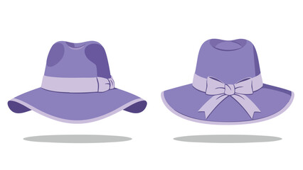 Elegant lilac hats with decorative bands showcase vintage fashion appeal and stylistic variation adding a touch of refined charm emphasizing classic