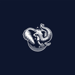Elephant logo style icon design template vector illustration