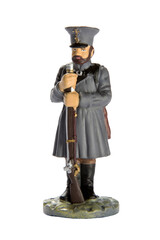 Toy soldier on a white background