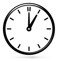 Wall clock 3d icon, 3D minimalist analog clock icon in modern vector style, featuring a round clock face with hour and minute hands. Clean and trendy design with subtle 3D shading on white background