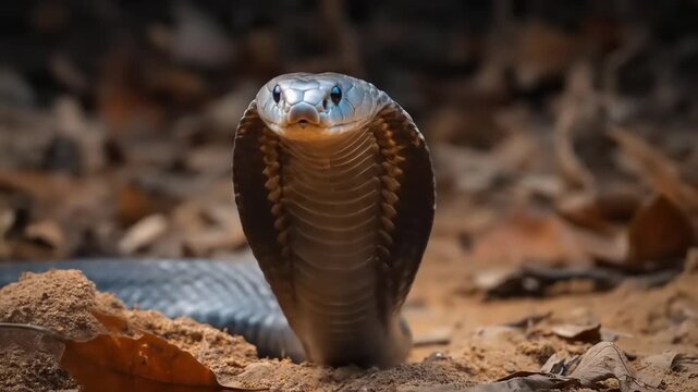 Close up of a cobra snake in its natural environment