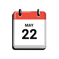 Digital calendar icon displaying May 22 with a clean design, ideal for marking events and important dates