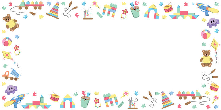 Cute Kids Toy Border &ndash; Colorful Frame for Children&rsquo;s Designs