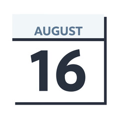 Obraz premium A crisp digital representation of the sixteenth day of August, serving as a versatile visual reminder for important annual events or precise