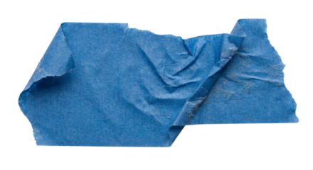 Crumpled blue masking tape strip