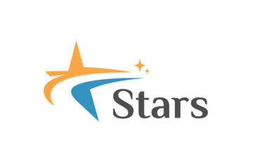 Luxury Star Reach logo icon designs with achieve success concept symbol, Elegant rising Star logotype design