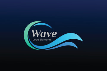 Abstract Wave Logo Icon design with Blue Water Splash Concept for Marine and Technology Brand Identity