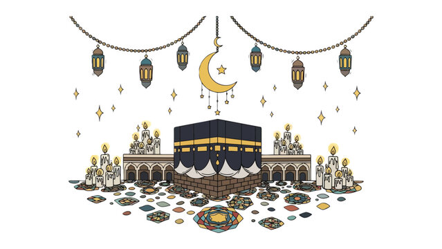 Sacred Kabba illustration for Religious Celebration