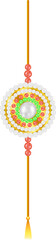 A Raksha Bandhan rakhi bracelet with thread, beads celebrates the Hindu festival that links a sister to her brother. Ideal this illustration for greeting cards, invitations, banners, social media post