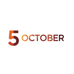 Fototapeta premium Vibrant contemporary visual displaying the specific date of October fifth a clean elegant design for calendar planning event notices and seasonal