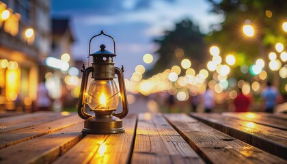 Vintage metal oil lantern isolated object decoration