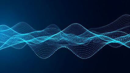 Abstract Digital Wave Background, Blue Data Flow and Technology Network Concept
