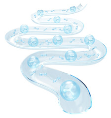 intestine with probiotic ball, medical concept of human anatomy intestine, healthy gut 3d illustration.