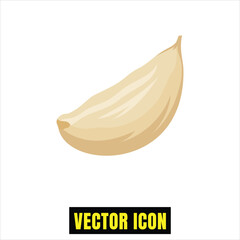 A fresh and aromatic peeled garlic clove vector icon for culinary and healthy eating designs Vector