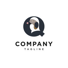 Letter Q Long-tailed Duck Logo Icon Vector