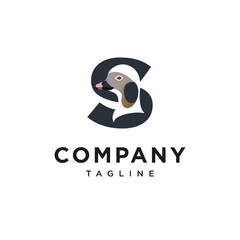 Letter S Long-tailed Duck Logo Icon Vector