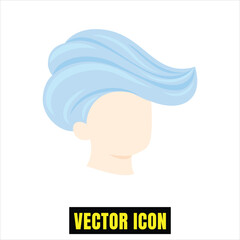 Stylized head with light blue wavy hair a minimalist vector icon design Vector