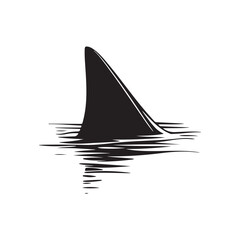 Fototapeta premium Shark fin silhouette, Shark Fin vector icon, Shark fin symbol vector illustration isolated on white background