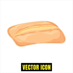 Freshly baked artisanal loaf of bread vector icon perfect for bakery and food designs Vector