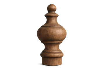 Wooden Finial Ornament Isolated with transparent background image view