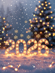 new year card with santa claus