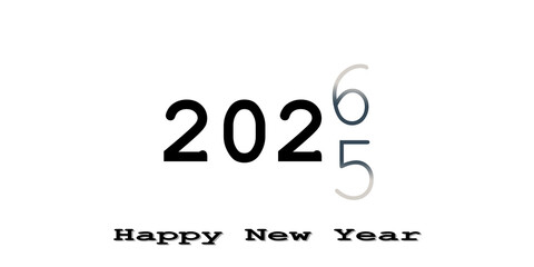 Happy New Year. 2025 -2026 year. One year changes the next. On a white background