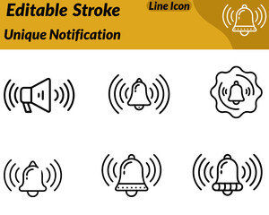 A distinctive notification sound icon combining a sleek bell with dynamic. Asymmetrical sound waves and a small alert accent. Designed with clean modern lines. Alerts audio notifications, reminders.