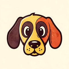 Cute cartoon dog face illustration.