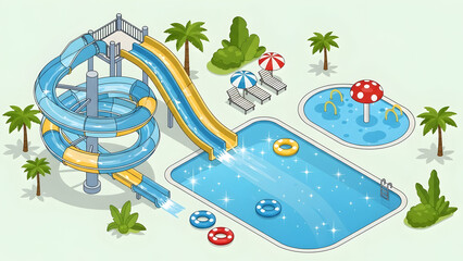 Water Park Fun Summer Vacation Leisure.