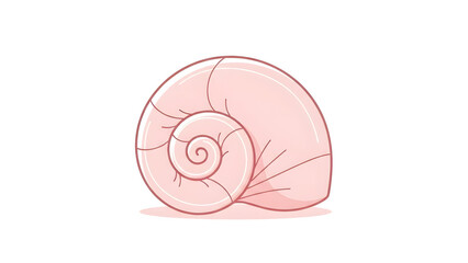 Pink seashell spiral illustration design.