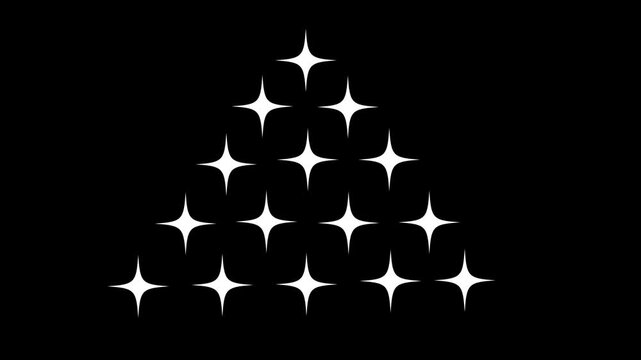 Twinkle star glitter sparkle animation with blinking white stars, flat vector doodle effects, glowing shine trails, ideal for fantasy visuals, festive events, and chroma key overlays.