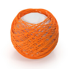 Vibrant Orange Tangled Sphere with White Core