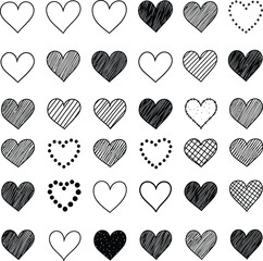 Black Valentine&rsquo;s Day Love Icons Set