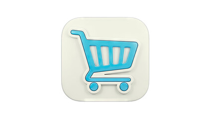 Shopping Cart Icon on White Background