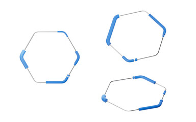 Metallic hexagon structure pattern, 3d rendering.