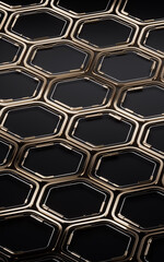 Metallic hexagon structure pattern background, 3d rendering.