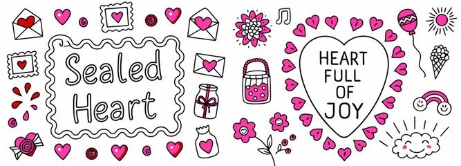 Heartfelt illustrations for Valentine's Day and love concepts