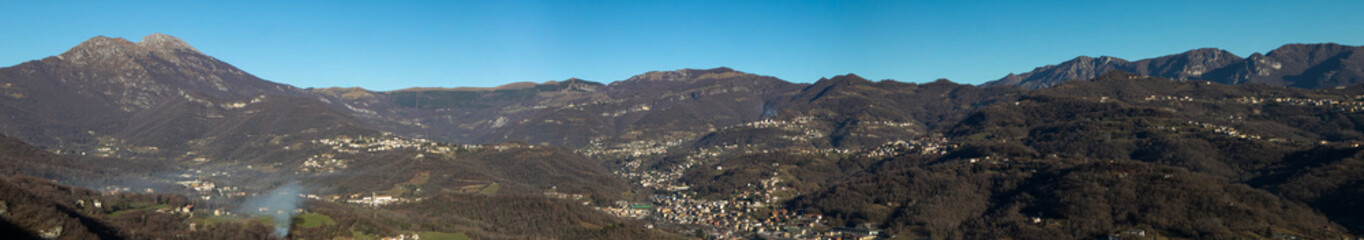 Landscape of Imagna valley in the alps of Bergamo