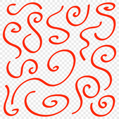 Hand drawn, doodle elements isolated