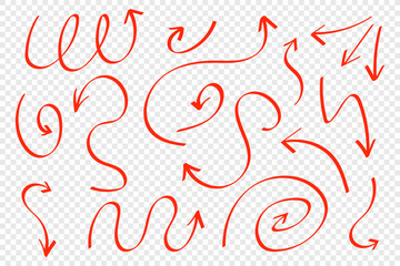 Hand drawn arrows set. Vector illustration