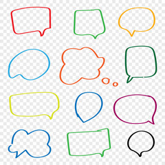 Speech bubbles icons. Hand drawn vector illustration