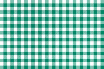 green and white checkered pattern. Green gingham plaid seamless pattern