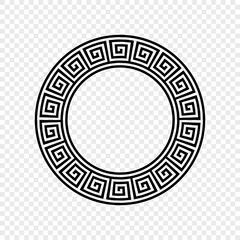Greek circle frame. Greek meander