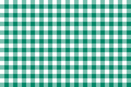 green and white checkered pattern. Green gingham plaid seamless pattern