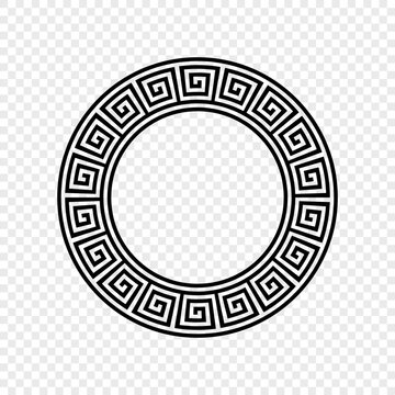 Greek circle frame. Greek meander
