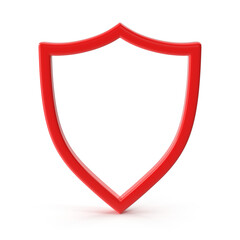 Red 3D Outline Shield Icon