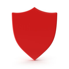 Red 3D Shield Icon for Protection and Security